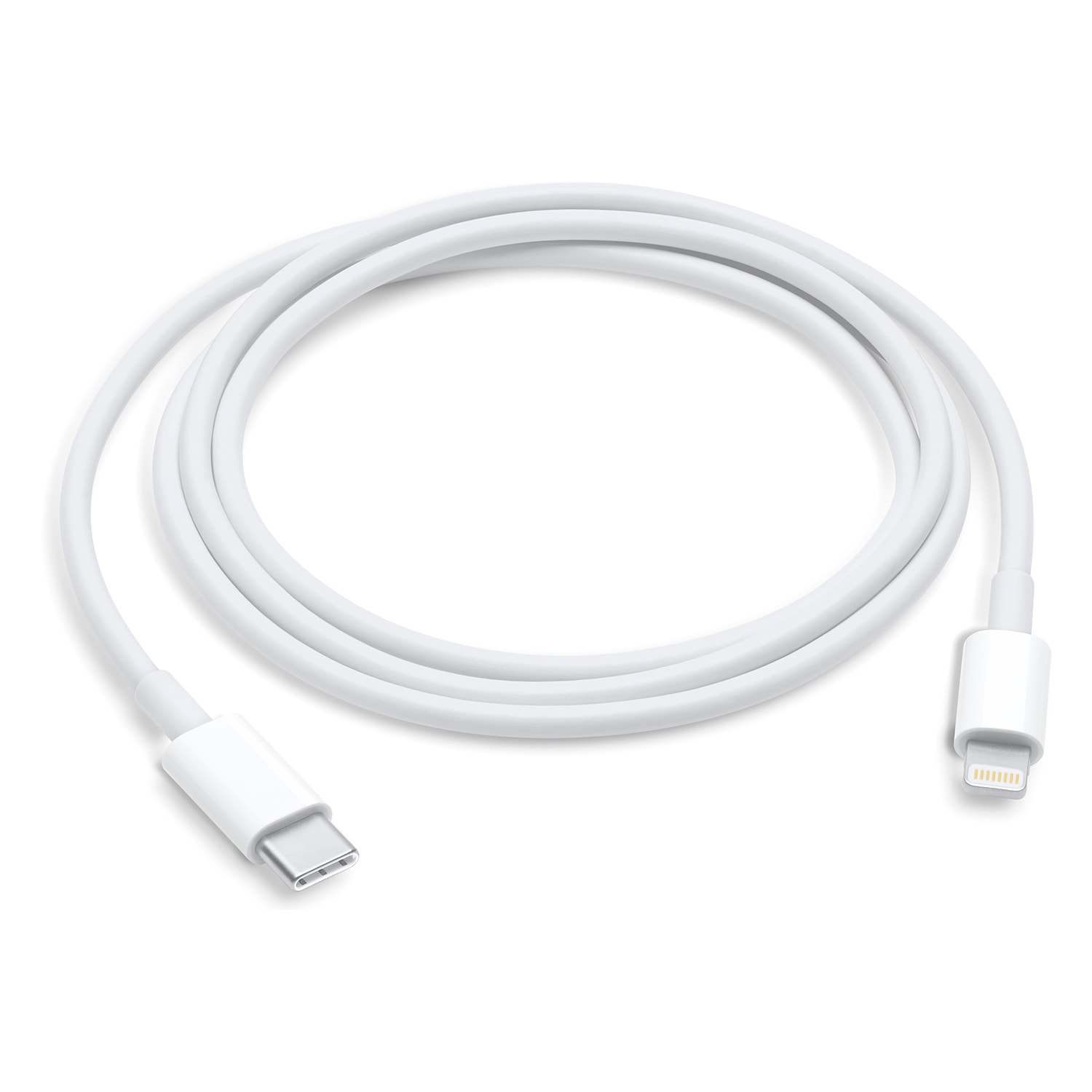 Cable de datos y carga Tipo C a Lightning 8 pins (macho). Carga rápida, 3A, 20W, 1 metro.