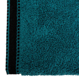Serviette invité "Joia" coton bleu canard 30x50cm