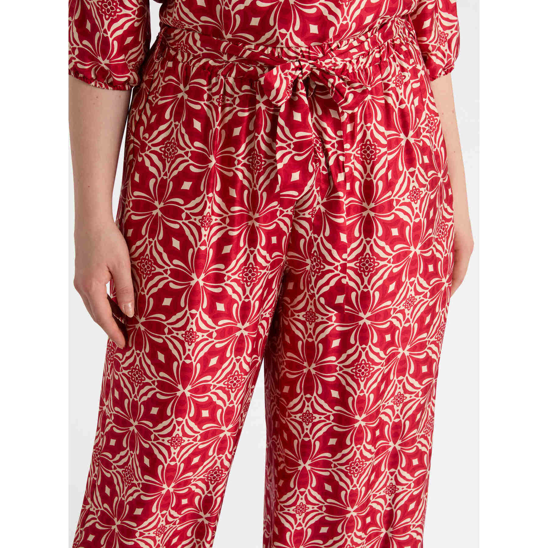 Fiorella Rubino - Pantalones con estampado étnico - Rojo