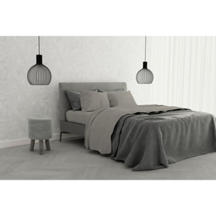 COMPLETO LETTO ELEGANT MADE IN ITALY MICROFIBRA - GRIGIO CHIARO MATRIMONIALE
