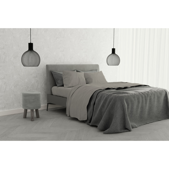 COMPLETO LETTO ELEGANT MADE IN ITALY MICROFIBRA - GRIGIO CHIARO MATRIMONIALE