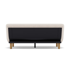 Soan - Banquette 2 places convertible clic-clac en velours texturé - Beige