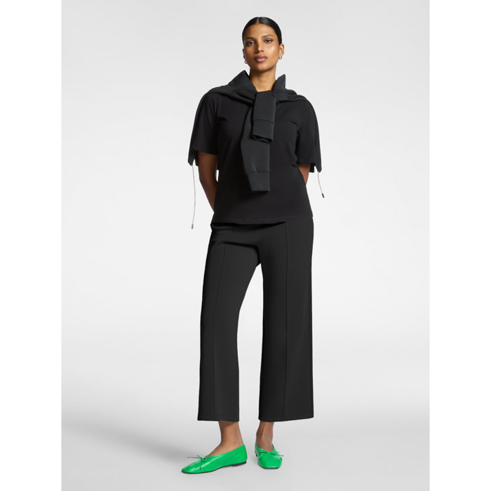 Elena Mirò - Pantaloni palazzo in scuba - Nero