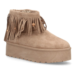 Botín australiano mujer con flecos y plataforma