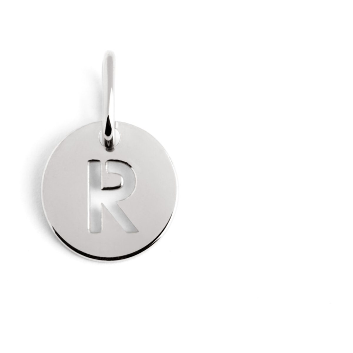 Charm Mini Medallion Letter in Argento