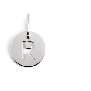 Charm Mini Medallion Letter in Argento