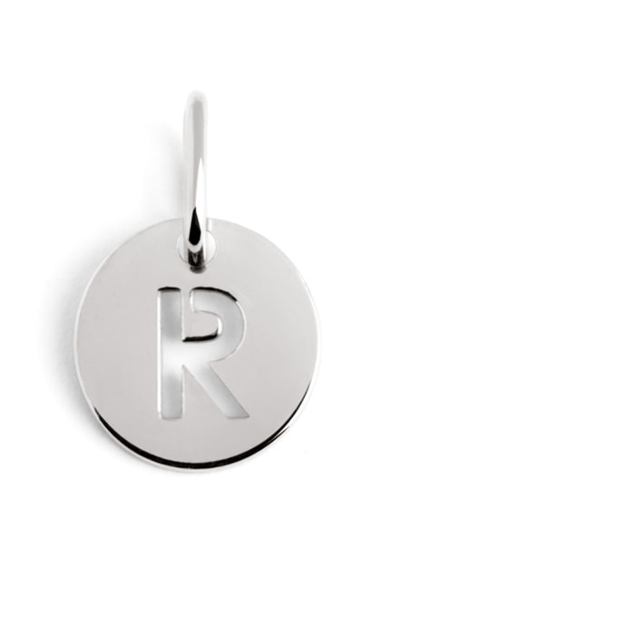 Charm Mini Medallion Letter in Argento