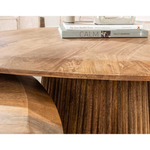 Dayo - lot de 2 tables basses gigognes - en bois massif de manguier - 93 et 76 cm - Bois