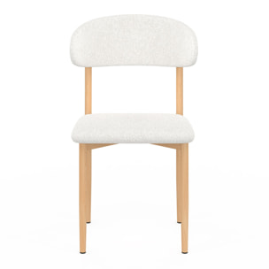 Chaises Callisto en bouclette et pieds métal - lot de 6