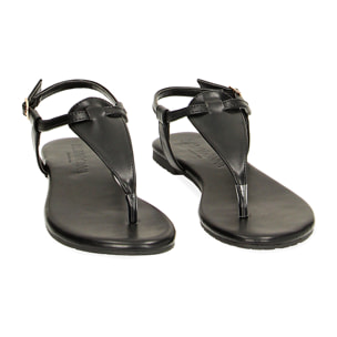 Sandalias planas negras