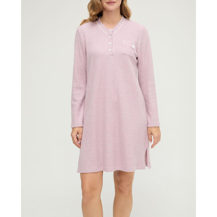 Camisón mujer de pico con botones