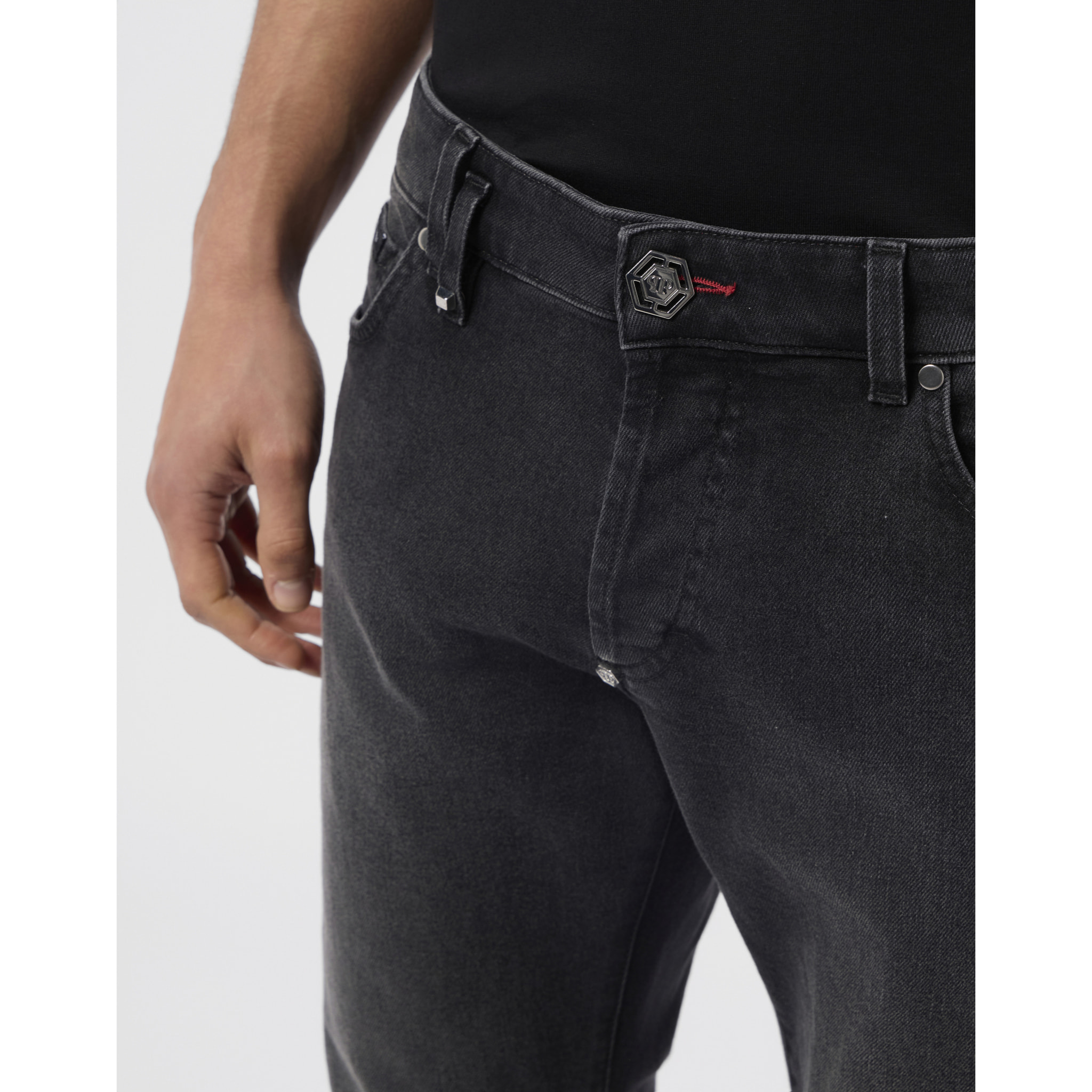 PHILIPP PLEIN Super Straight Cut Jeans Paint