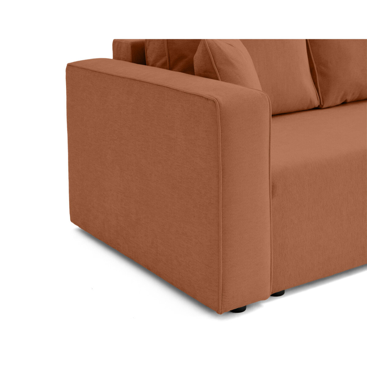 Topaze - canapé 3 places - convertible avec coffre - en tissu - Terracotta