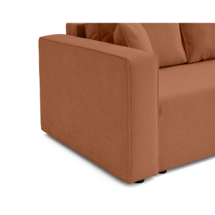 Topaze - canapé 3 places - convertible avec coffre - en tissu - Terracotta