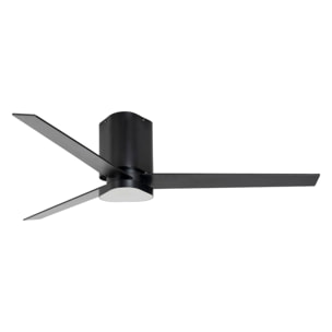 Forlight - Ventilador PLEGO Acero, PMMA Negro palas Madera oscura, OPAL