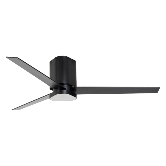 Forlight - Ventilador PLEGO Acero, PMMA Negro palas Madera oscura, OPAL