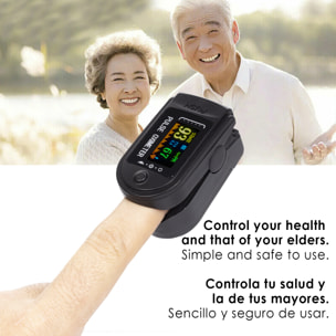 Pulsómetro digital con monitor cardiaco inalámbrico, oxímetro y pantalla a color.