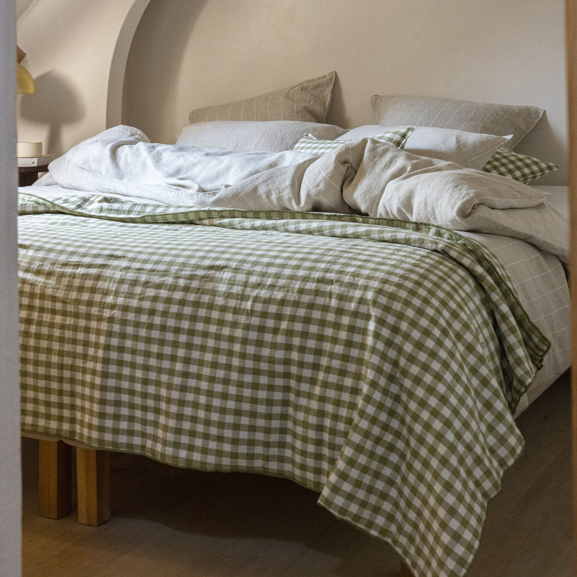 Plaid matelassé en coton et lin, PASSION VICHY