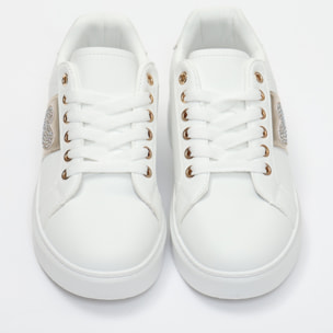 Sneakers in simil pelle con dettaglio strass