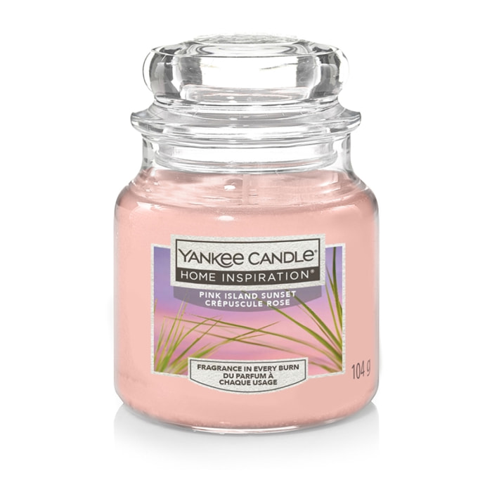 Set 3pz Candela in giara piccola Pink Island sunset