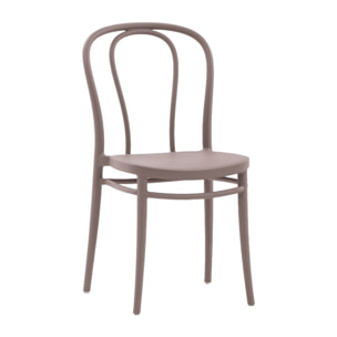 Set di 2 sedie BRISTOL in polipropilene tortora, impilabili