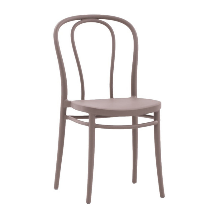 Set di 2 sedie BRISTOL in polipropilene tortora, impilabili