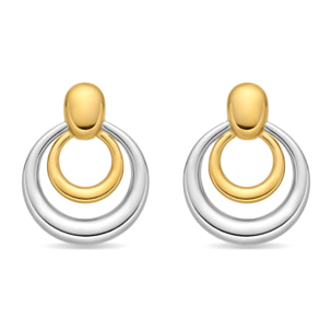 Pendientes Linha acabado oro 18k y plata