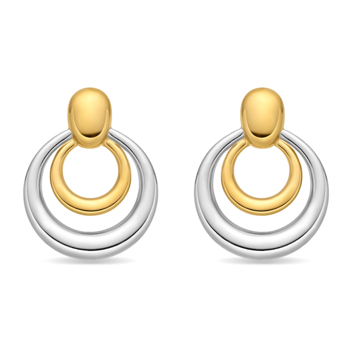 Pendientes Linha acabado oro 18k y plata