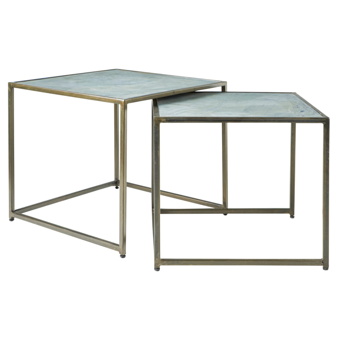 ARDESIA - TAVOLINI SET 1/2 - misure articoli inclusi: 50x50x45 cm / 45x47x44,5 cm