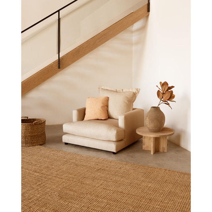 Fauteuil ton beige de 105x106cm Hauteur: 99 Longueur: 105 Largeur: 106