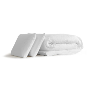 Pack matelas LANCASTER + sommiers noir + Couette + 2 oreillers