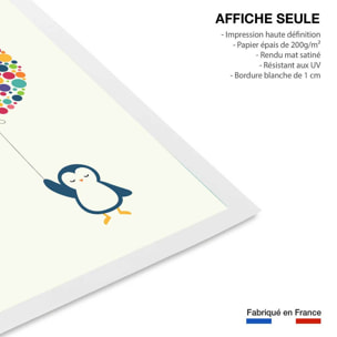 Affiche  pingouin ballon Affiche seule