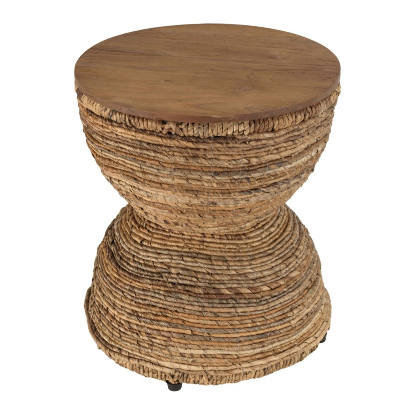 SIXTINE - Tabouret assise en bois de teck recyclé
