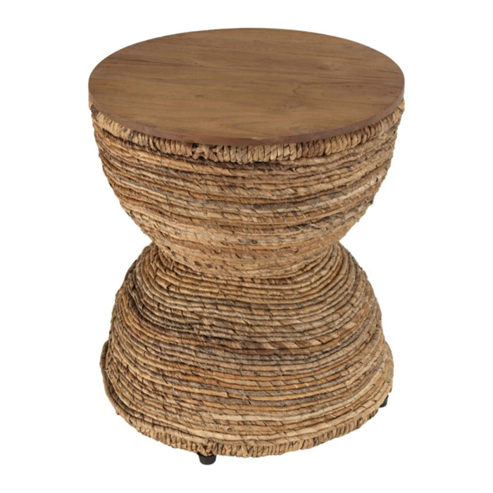 SIXTINE - Tabouret assise en bois de teck recyclé