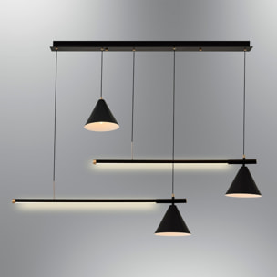Lámpara de techo, metal, negro, colección Bled, 12x18x120, casquillo 2 x 15 W LED