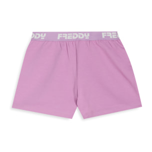 Pantaloncini Bambina in Cotone Elasticizzato con Elastico Jacquard