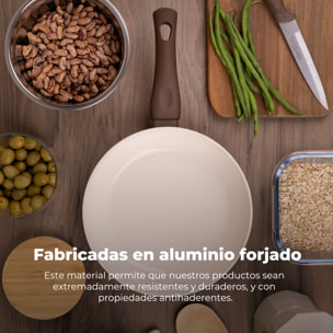 Juego de asador + wok + sartén asador en aluminio forjado de la colección 'natur'