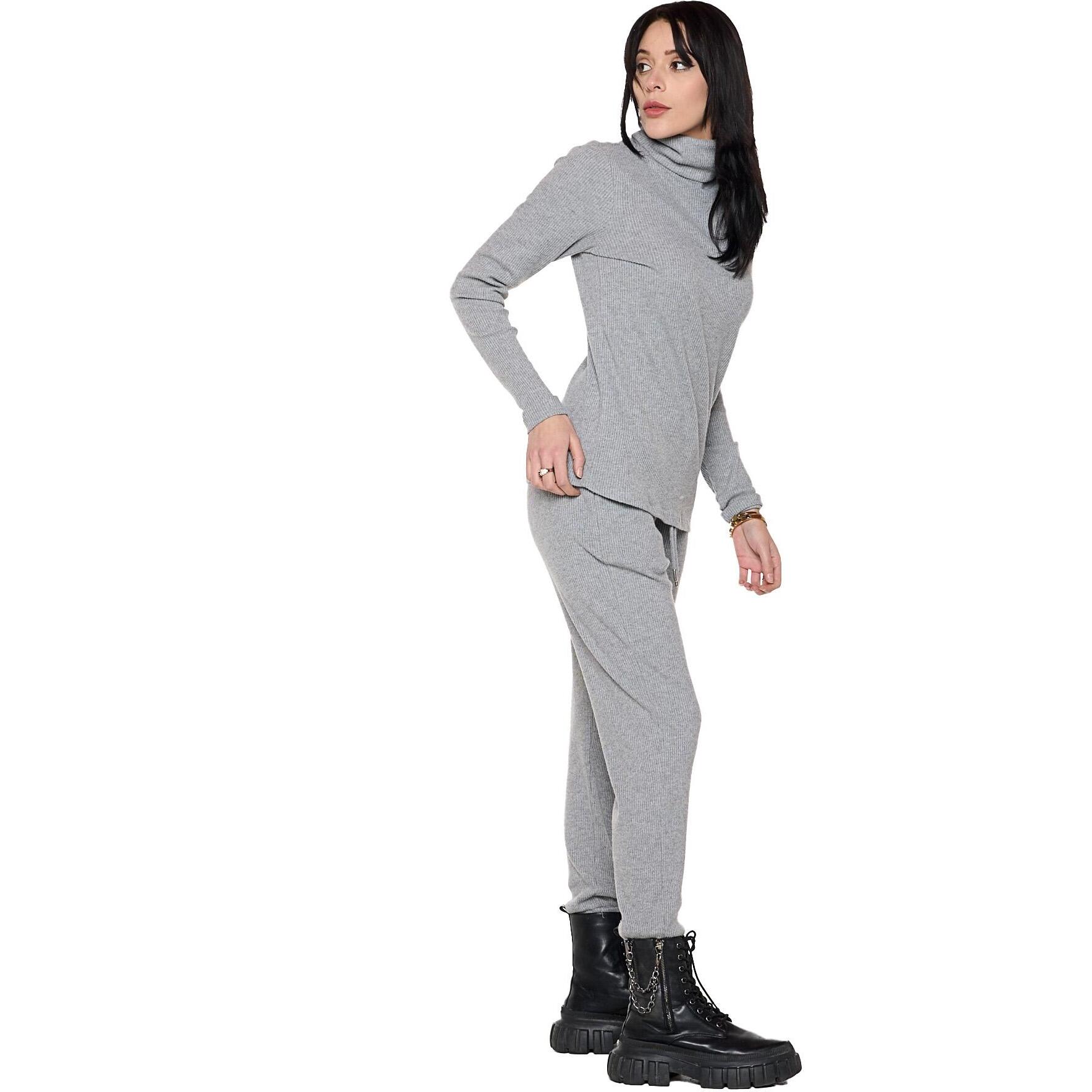 Pantalón de invierno de mujer de canalé fino "Perla"
