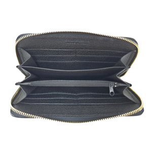 Chicca Borse Portafogli Lungo Donna in Pelle Nero