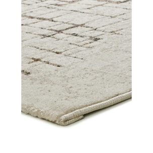 CERES Alfombra moderna de pelo corto crema, varias medidas disponibles.