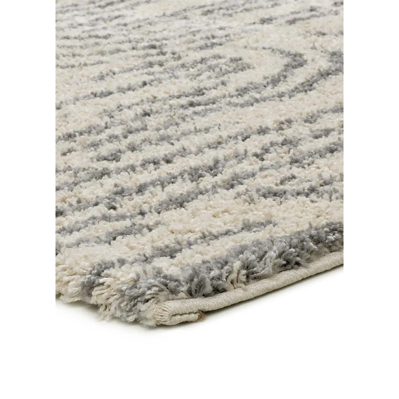 HELIA Alfombra shaggy de estilo escandinavo en beige y gris, varias medidas disponibles