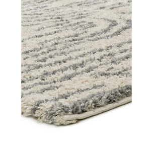 HELIA Alfombra shaggy de estilo escandinavo en beige y gris, varias medidas disponibles