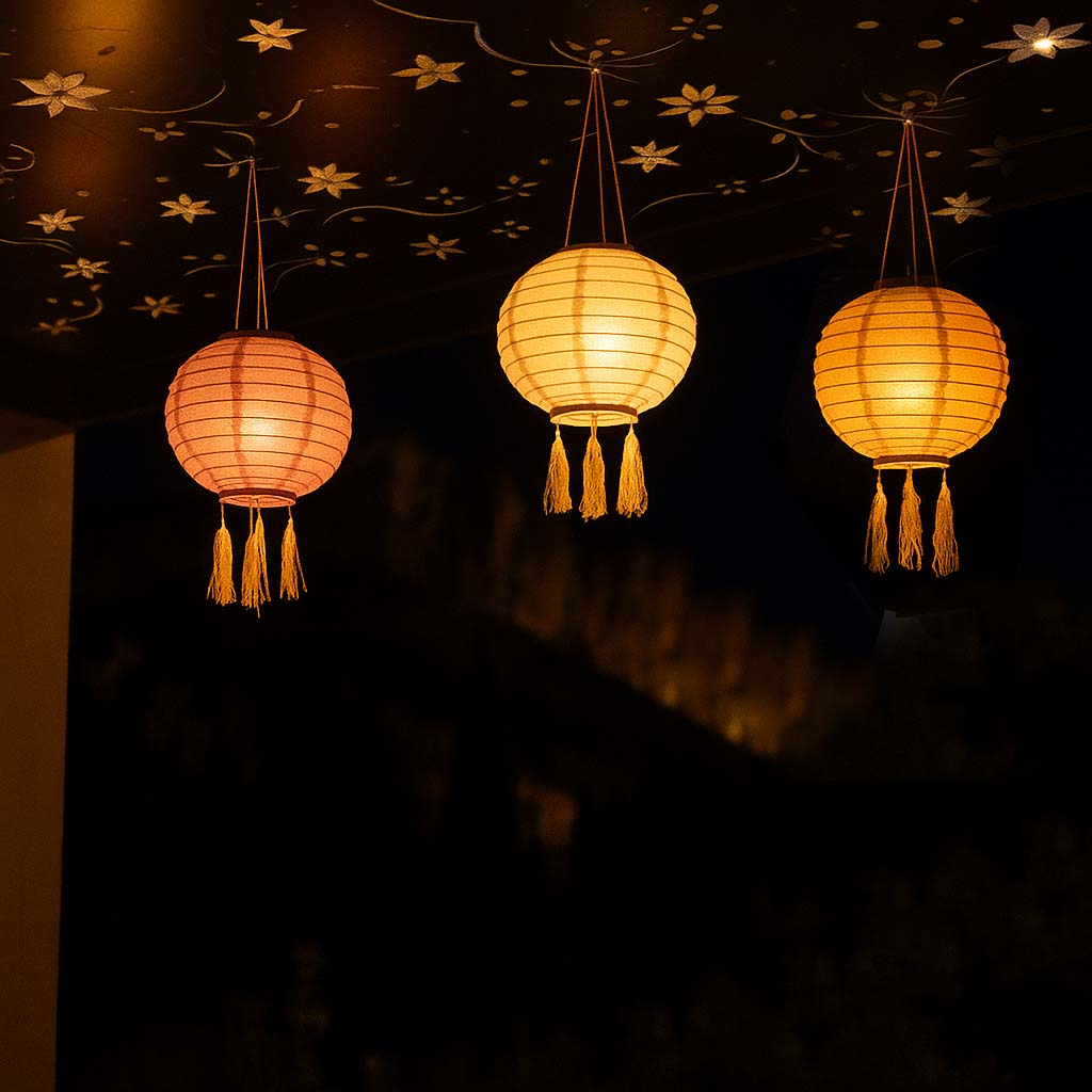 3 Lampion solaire SHANGRI LA D20CM