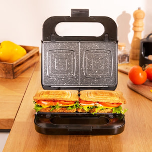 Sandwichera Rock´nToast 4in1. 1000 W de potencia, Capacidad para 2 Sándwiches, A