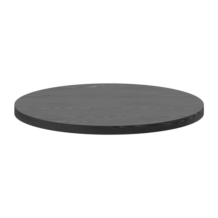 Artù - Ripiano per tavolo da pranzo rotondo Ø 120 cm in legno laminato, colore nero