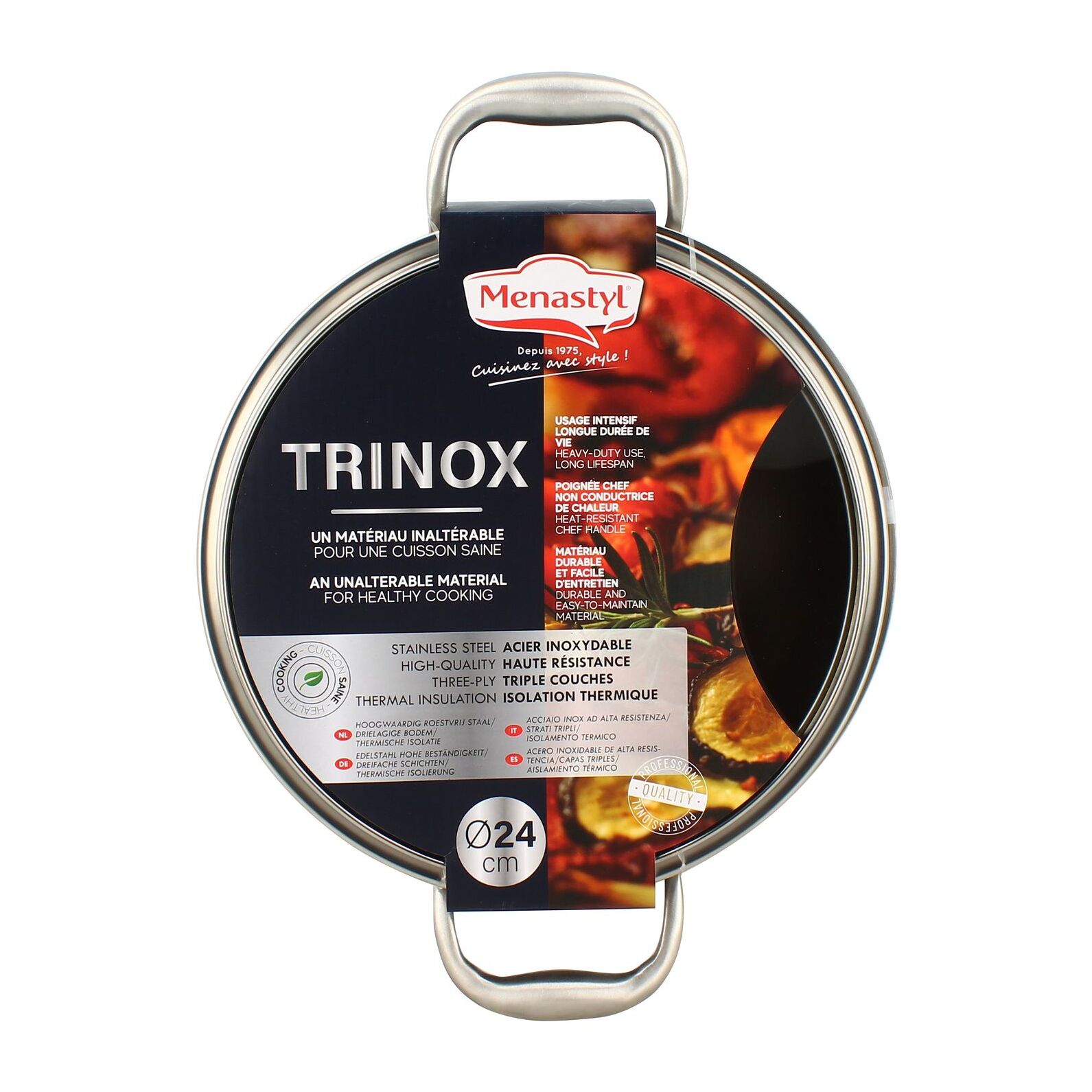Faitout en acier inoxydable 24cm - tous feux TRINOX