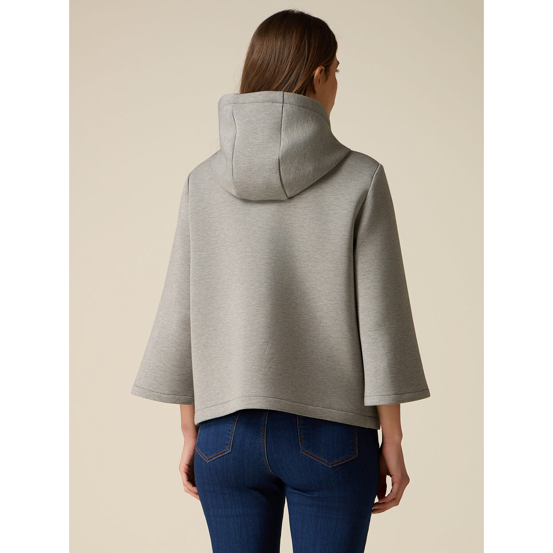 Oltre - Giubbotto in scuba con applicazioni gioiello - Grigio