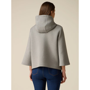 Oltre - Giubbotto in scuba con applicazioni gioiello - Grigio