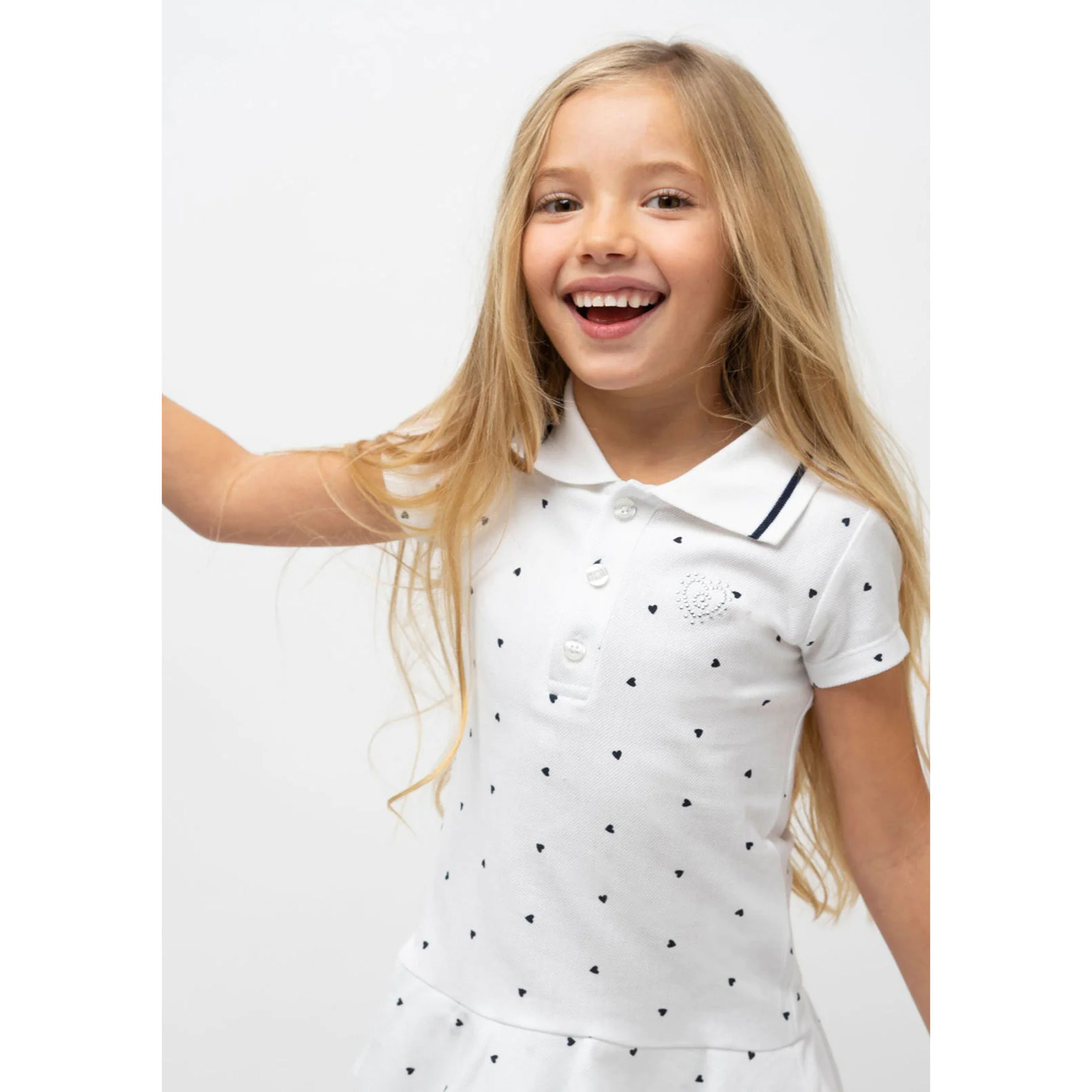 Vestido de Niña Polo Volantes Blanco