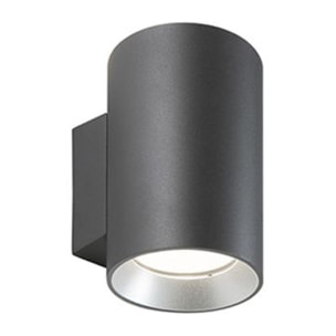 Show - Applique Cilindrico Da Parete A Led 10W A Luce Singola Fredda Colore Grigio